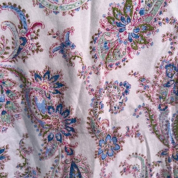 Lauren Ralph Size M Women’s Paisley Collared Button Up Nightshirt - Picture 11 of 11